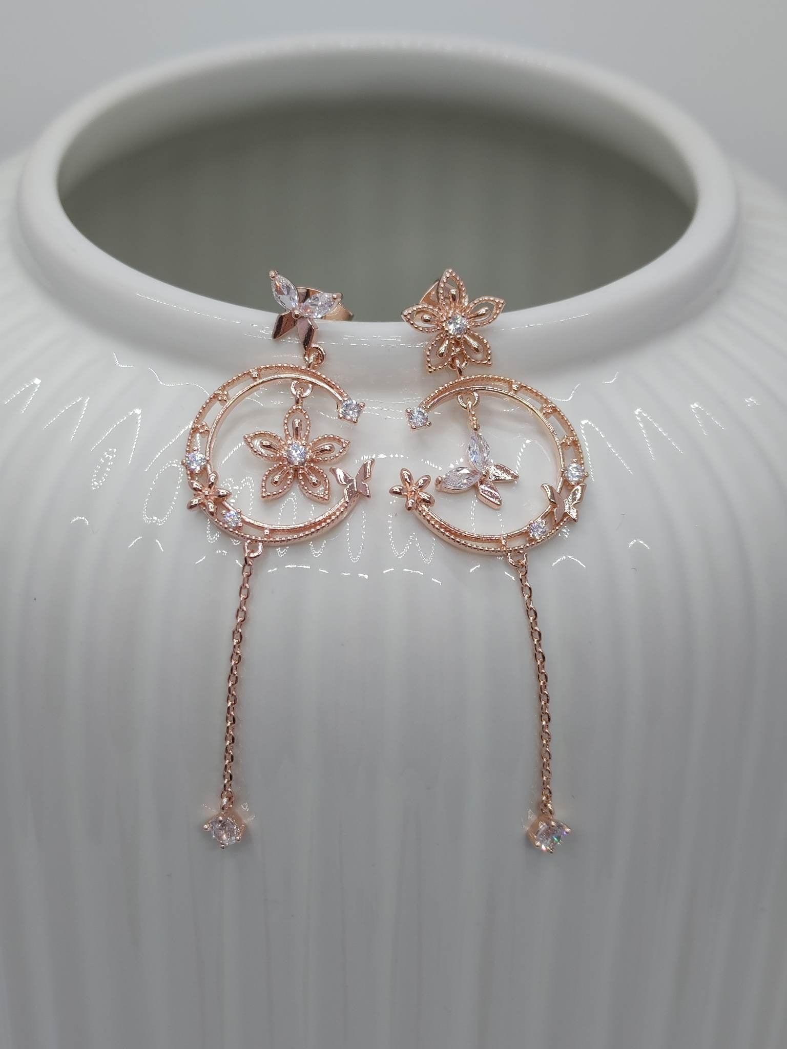 Irregular earrings ' Spring Butterfly '