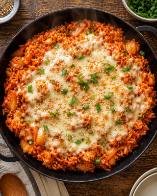 Recette de riz frit au kimchi et fromage – PDF anglais à télécharger