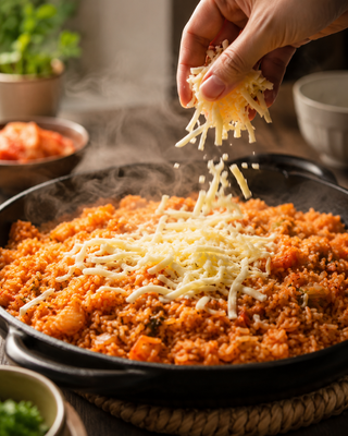 Recette de riz frit au kimchi et fromage – PDF anglais à télécharger