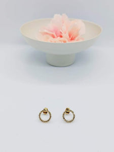 Boucles d'oreilles argent 925 cercle et pierres en acrylique - La Bouclette