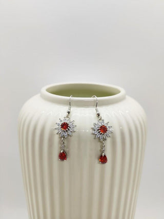 Boucles d'oreilles soleil rouge - La Bouclette