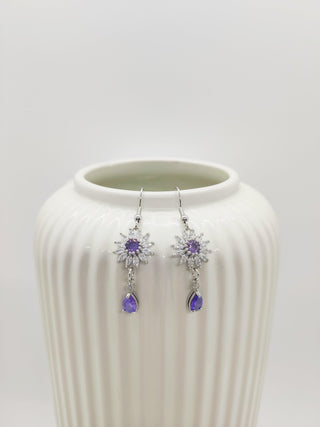 Boucles d'oreilles soleil violet - La Bouclette