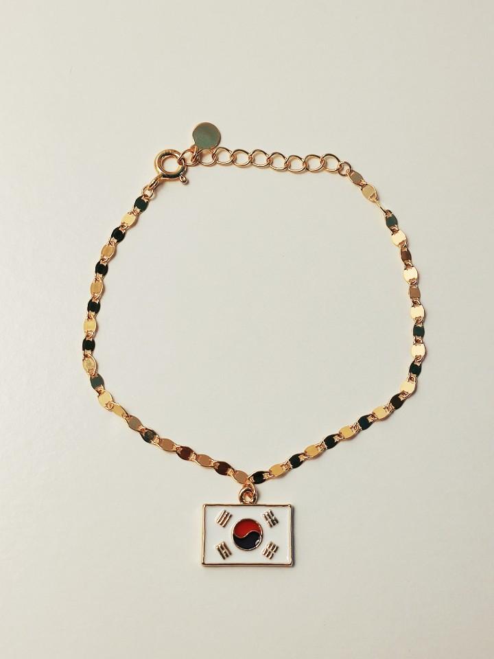 Bracelet en argent 925 Drapeau coréen - La Bouclette