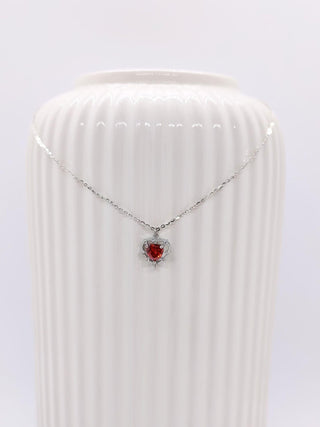 Collier argent 925 coeur rouge argent - La Bouclette