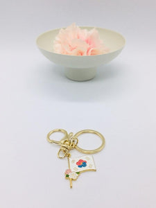Porte-clés drapeau et fleur coréennne - La Bouclette